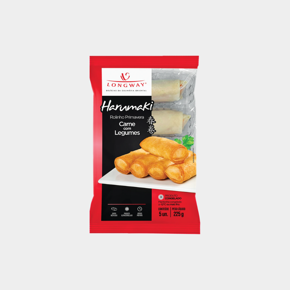 Rolinho Primavera Carne com Legumes Long Way 225g (5un)