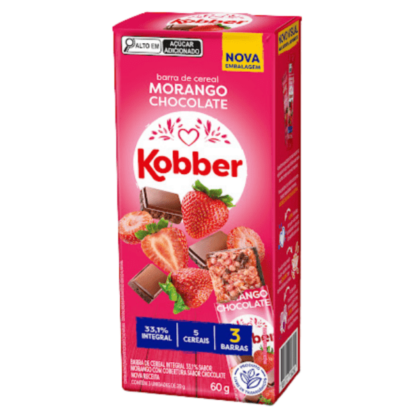 Barra de Cereal Morango e chocolate Kobber - 60g