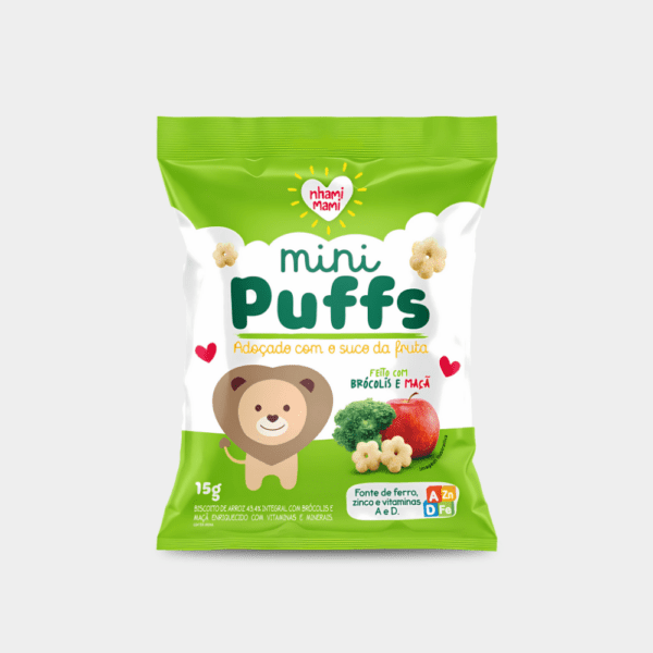 Mini Puffs Brócolis e Maçã - 15g