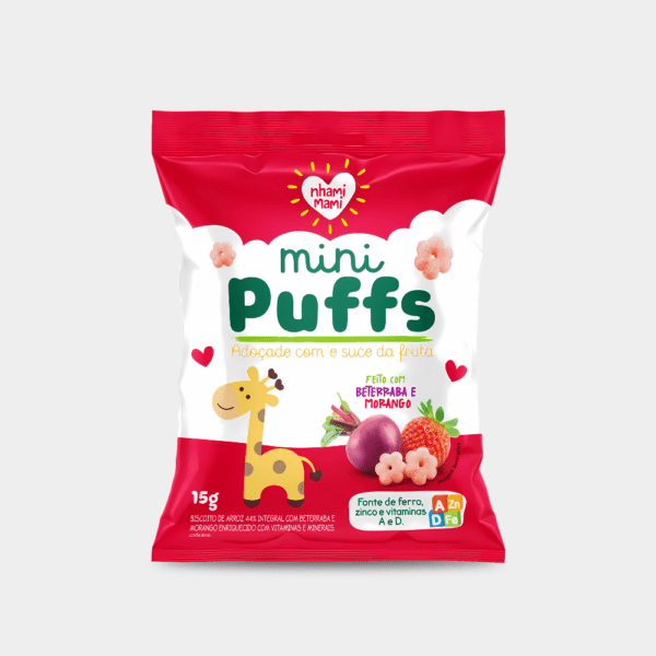 Mini Puffs Beterraba e Morango - 15g