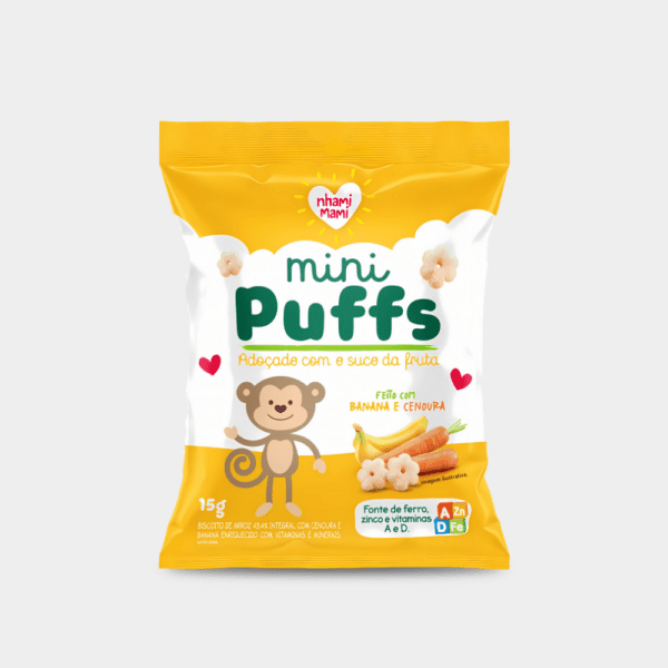 Mini Puffs Banana e Cenoura - 15g