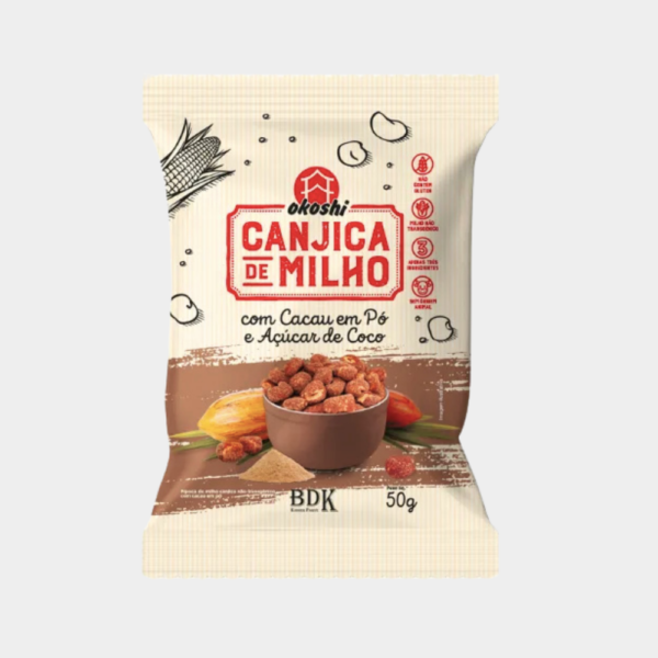 Canjica de Milho c/  Cacau em Pó e Açúcar de coco Okoshi - 50g