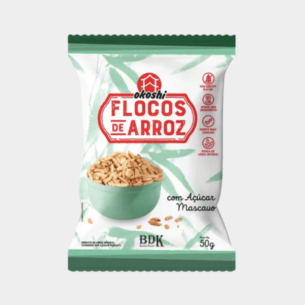 Flocos de Arroz com Açúcar Mascavo Okoshi - 50g