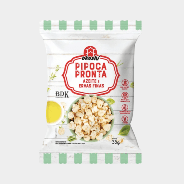 Pipoca Pronta de Azeite e  Ervas Finas Okoshi - 35g