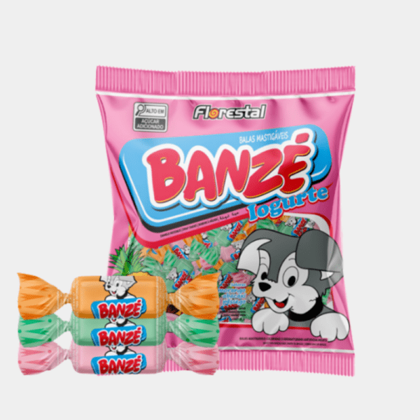 Bala Mastigável Banzé Iogurte Sortida Florestal - 500g