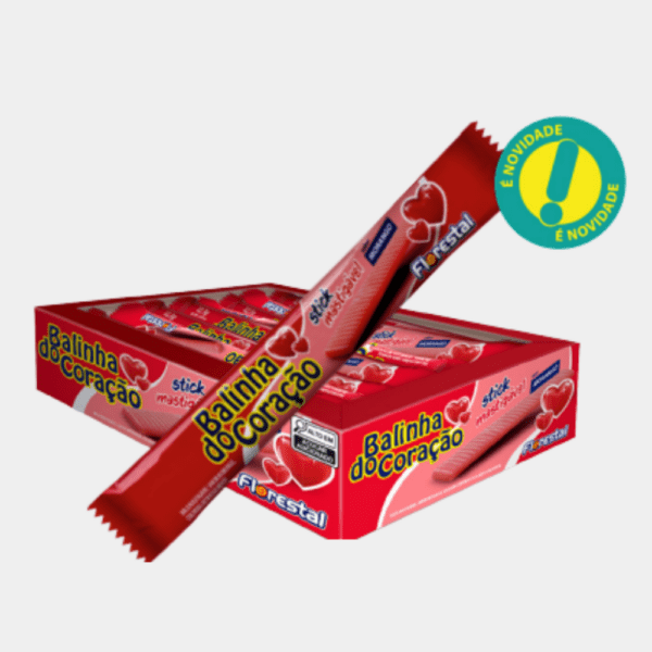 Bala Stick Balinha do Coração Morango Florestal - 492g
