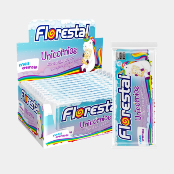 Barra de Chocolate Branco Unicórnios Florestal - 960g