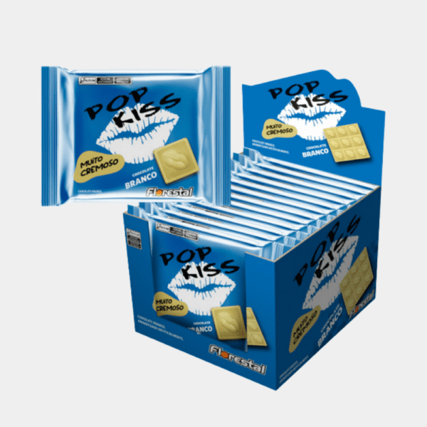 Barra de Chocolate Pop Kiss Branco Florestal - 720g