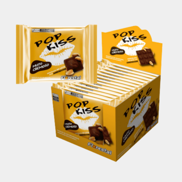 Barra de Chocolate Pop Kiss ao Leite Amendoim Florestal - 720g