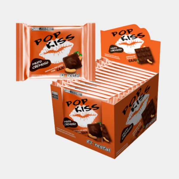 Barra de Chocolate Pop Kiss ao Leite Castanha Florestal - 720g