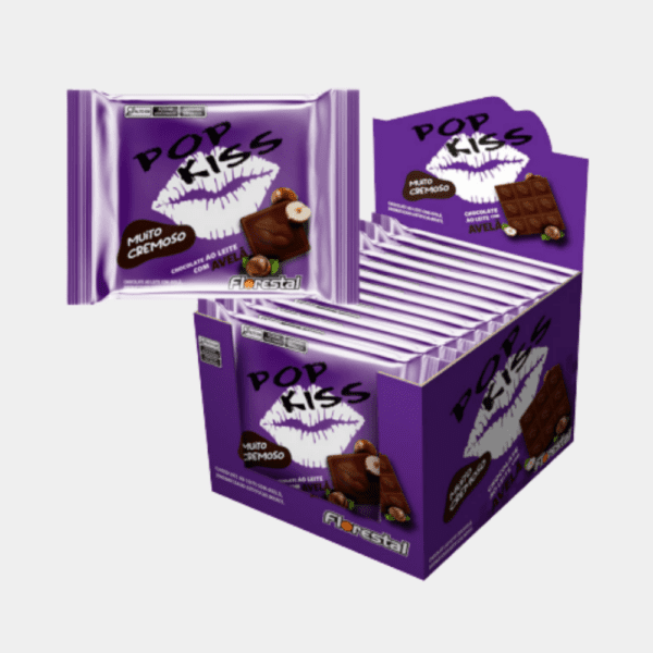 Barra de Chocolate Pop Kiss ao Leite com Avelã Florestal - 720g