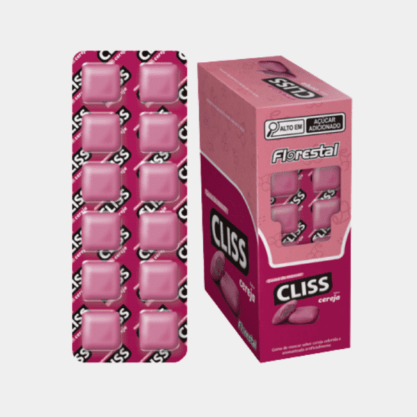 Chicle Cliss Cartela Cereja Florestal - 201g