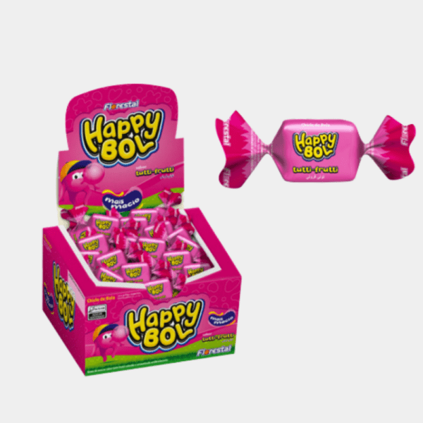Chicle Happy Bol Tutti-Frutti Florestal - 140g