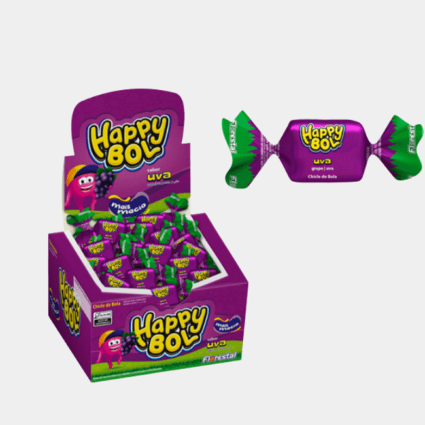 Chicle Happy Bol Uva Florestal - 140g
