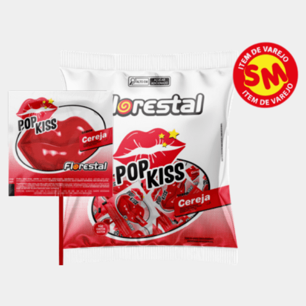 Pirulito Pop Kiss Cereja Florestal - 120g
