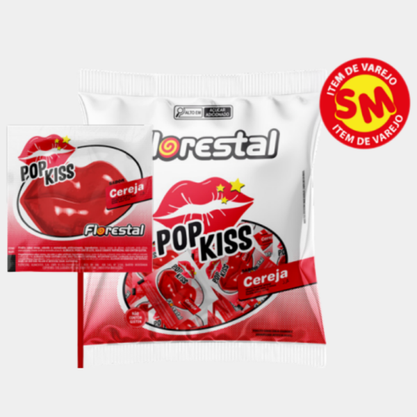 Pirulito Pop Kiss Cereja Florestal - 500g