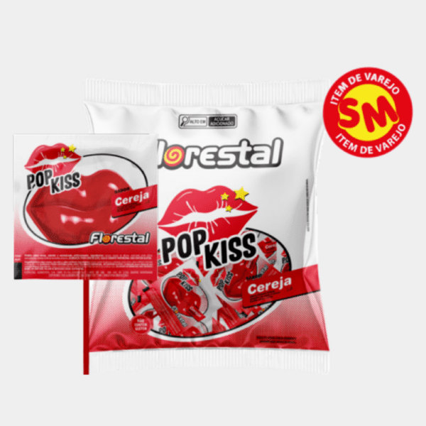 Pirulito Pop Kiss Cereja Florestal - 50g