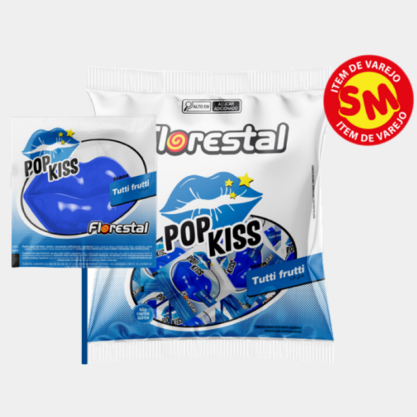 Pirulito Pop Kiss Tutti Frutti Florestal - 120g