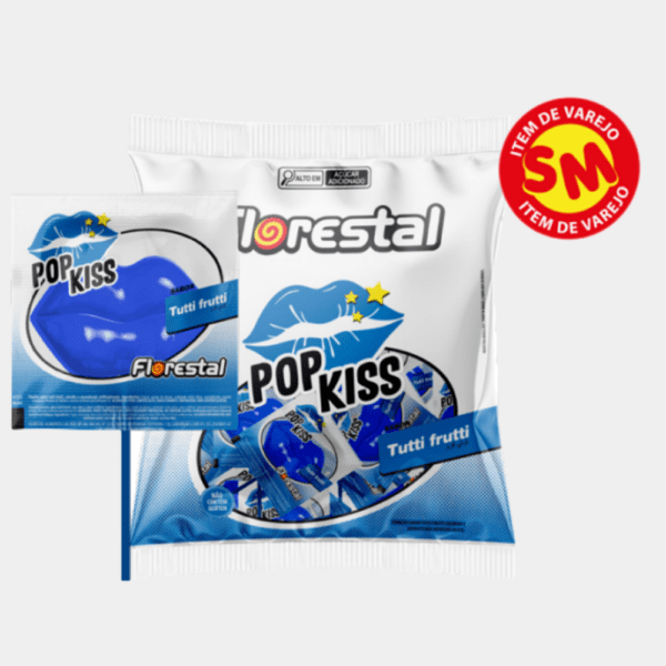 Pirulito Pop Kiss Tutti Frutti Florestal - 500g